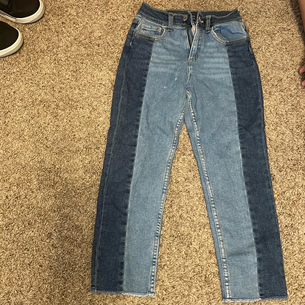 Blue and Light blue pattern Justice jeans